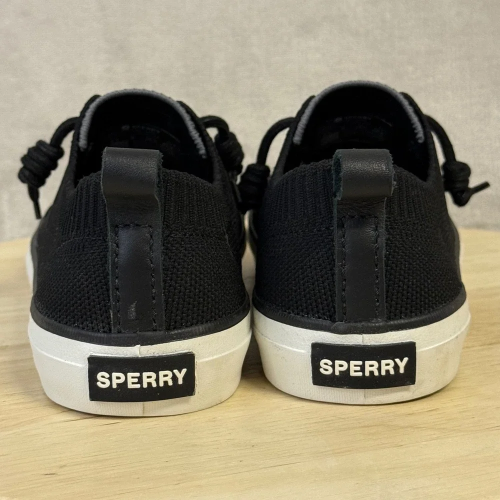 Sperry Crest Vibe Knit Black Sneakers Womens 8.5 Low Top Casual Shoes 109155